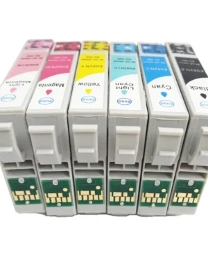 Aucune Cartouches Encre Epson T0811–T0816 – Pack Complet | Noir + Couleurs (BK, C, M, Y, LC, LM)